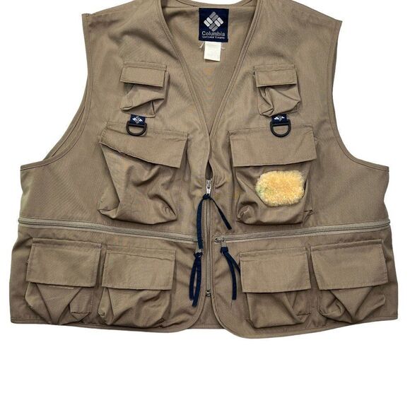 Columbia Fly Fishing Vest Sportswear Men's Size XXL Tan Vintage Fish Outdoor - Picture 4 of 8
